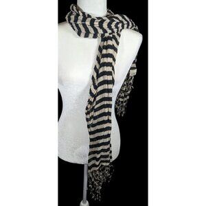 BDG Gothic Punk Black And White Striped Scarf